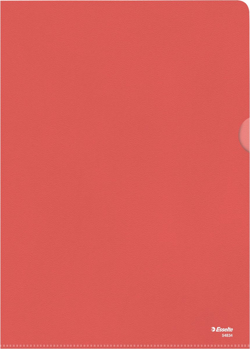 Esselte standaard zichtmap a4 - 0,11mm pp folie - 100 stuks - rood