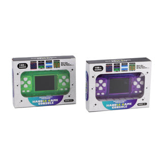 108 games in 1 game console met kleurenscherm groen en paars assorti