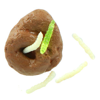 Amazing cool squishy drol met maden | 12 stuks