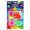 Amazing cool plakhandje plakbal 2 stuks en 3 raamlopers sticky klein assorti | 6 stuks