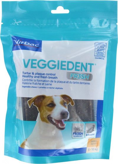 Virbac veggiedent kauwstrips hond tot 10 kg 15 stuks