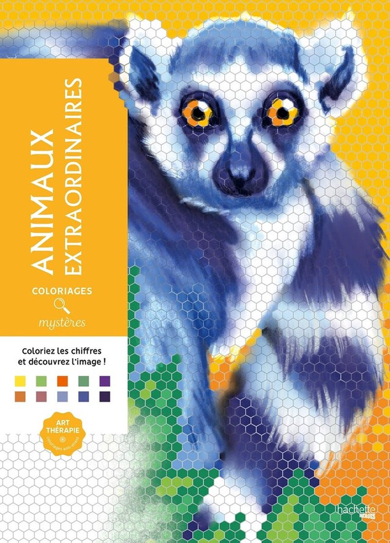 Hachette heroes coloriages mystères animaux extraordinaires - kleuren op nummer kleurboek voor volwassenen -