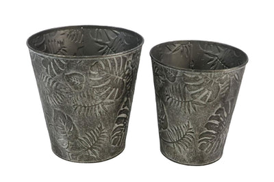 Hbx natural living bloempot floresta zink set van 2