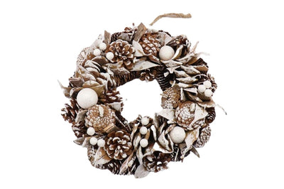 Hbx natural living krans northern glow snow d30cm wit