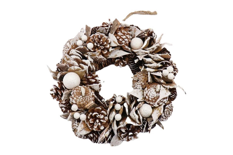 Hbx natural living krans northern glow snow d30cm wit
