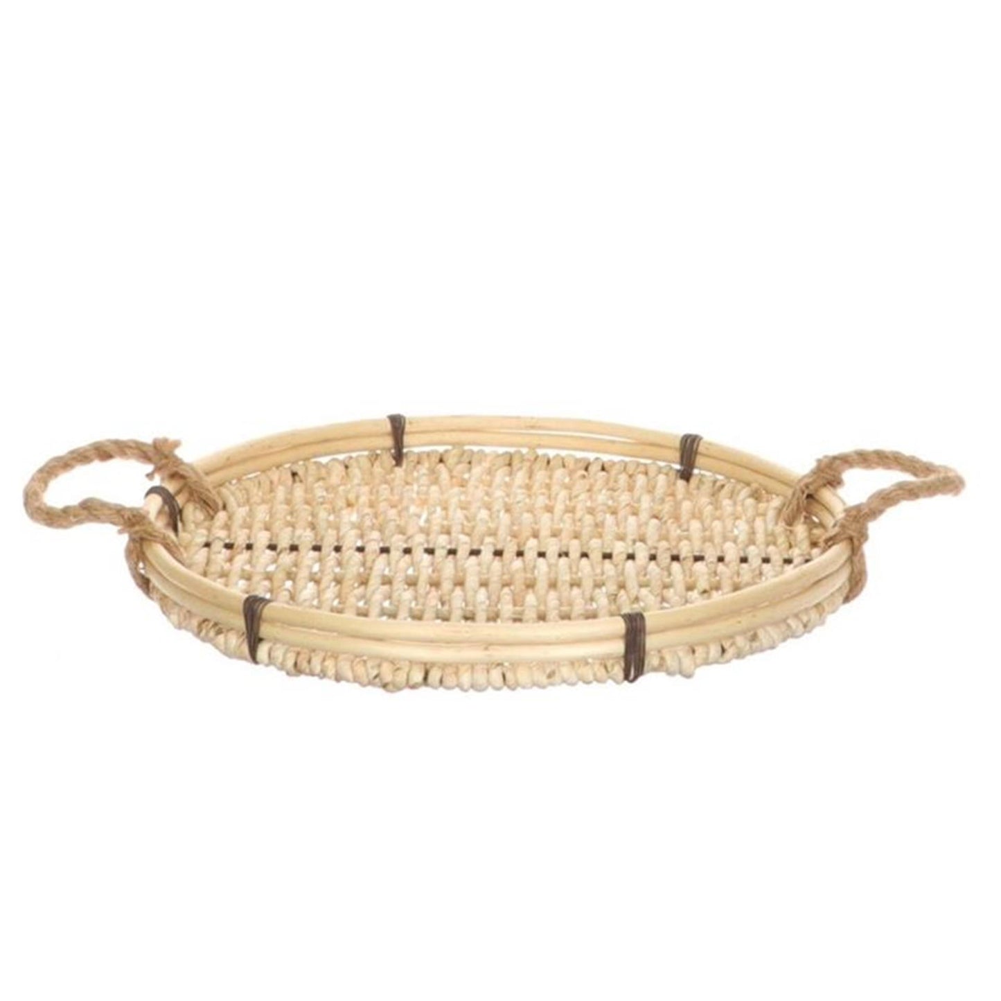 Hbx natural living tray herbesco met grepen ø35xh4cm
