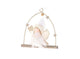 Hbx natural living hanger engel ada op boomstammetje met veren en textiel 15x5xh17,5cm