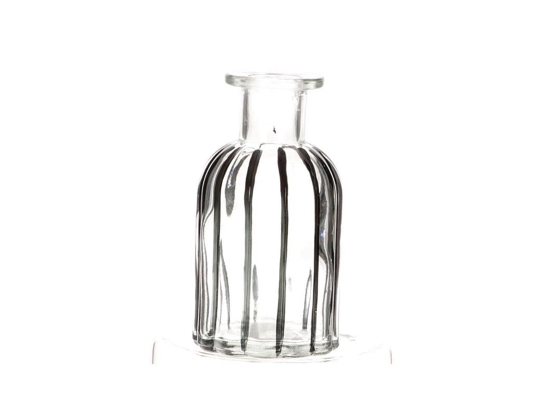 Hbx natural living fles vaas glas h10cm zwart-transparant