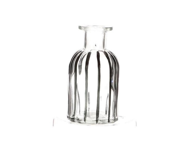 Hbx natural living fles vaas glas h10cm zwart-transparant