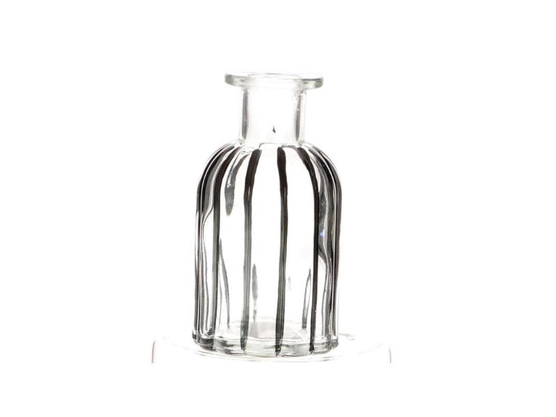 Hbx natural living fles vaas glas h10cm zwart-transparant