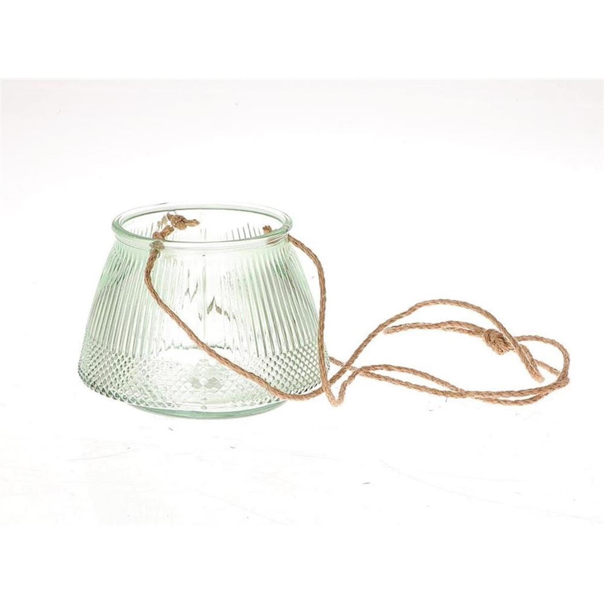 Hbx natural living hangende vaas lines ø11xh15cm groen