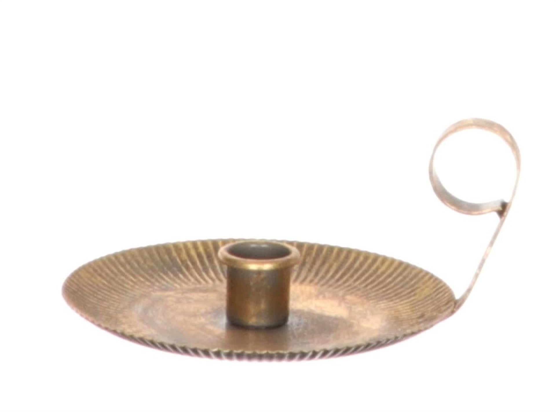 Hbx natural living kandelaar-blaker movere ø19,5xh9cm metaal goud