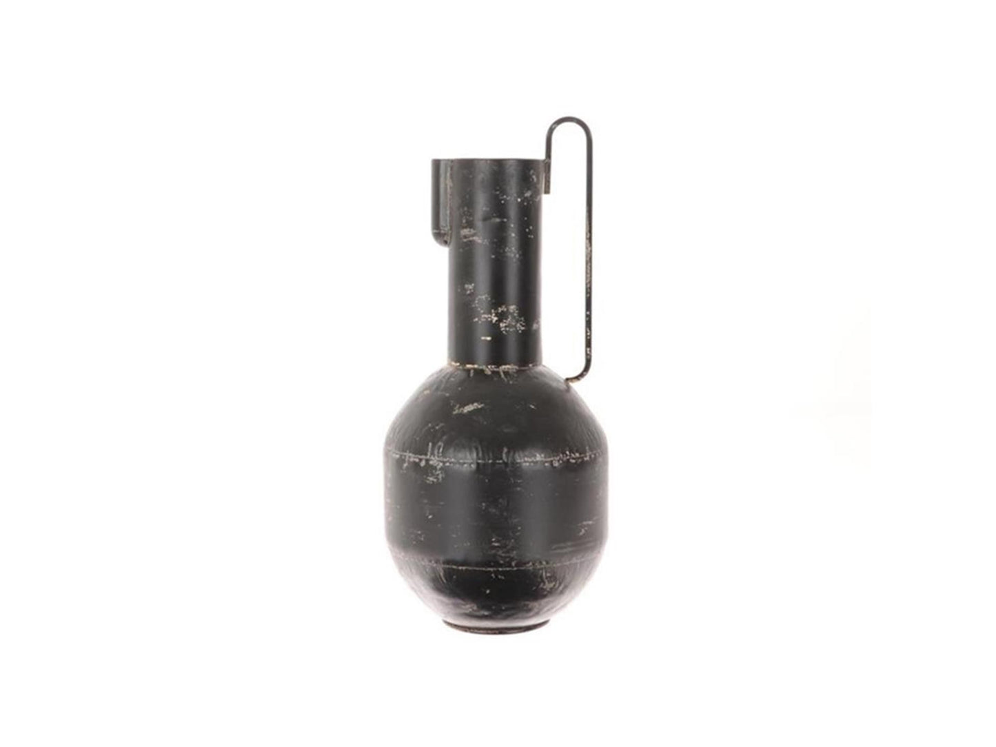 Hbx natural living vaas metaal met oor ø23xh50cm antiek