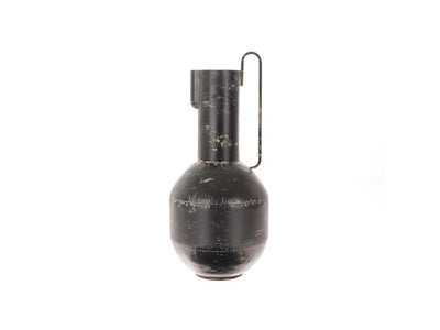 Hbx natural living vaas metaal met oor ø23xh50cm antiek