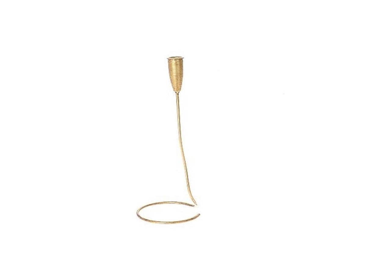 Hbx natural living kandelaar astan metaal 11,5xh38,3cm goud