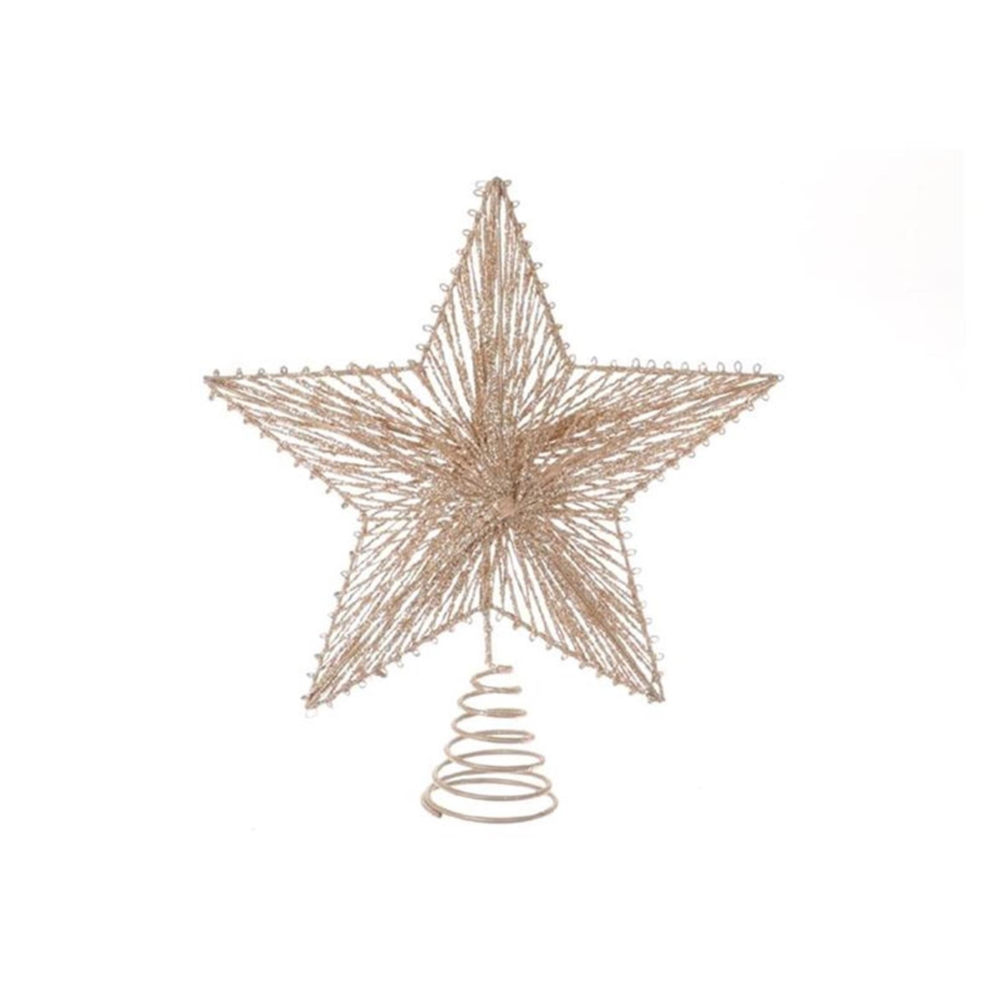 Hbx natural living piek ster spiraal glitter 20xh23cm goud