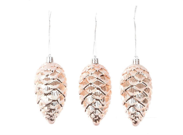 Hbx natural living kersthanger dennenappel set a 3st roze