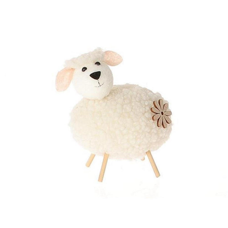 Hbx natural living deco schaap op pootjes h6cm wit