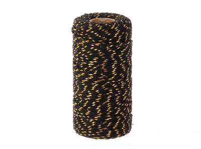 Hbx natural living touw katoen op klos 100m zwart goud
