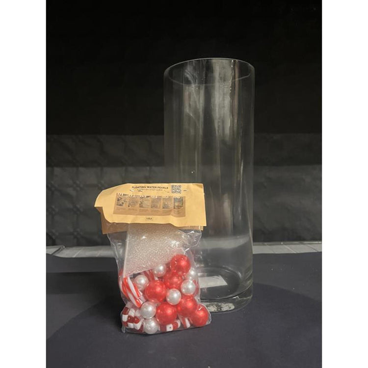 Hbx natural living vaas met waterparels en candy h25cm