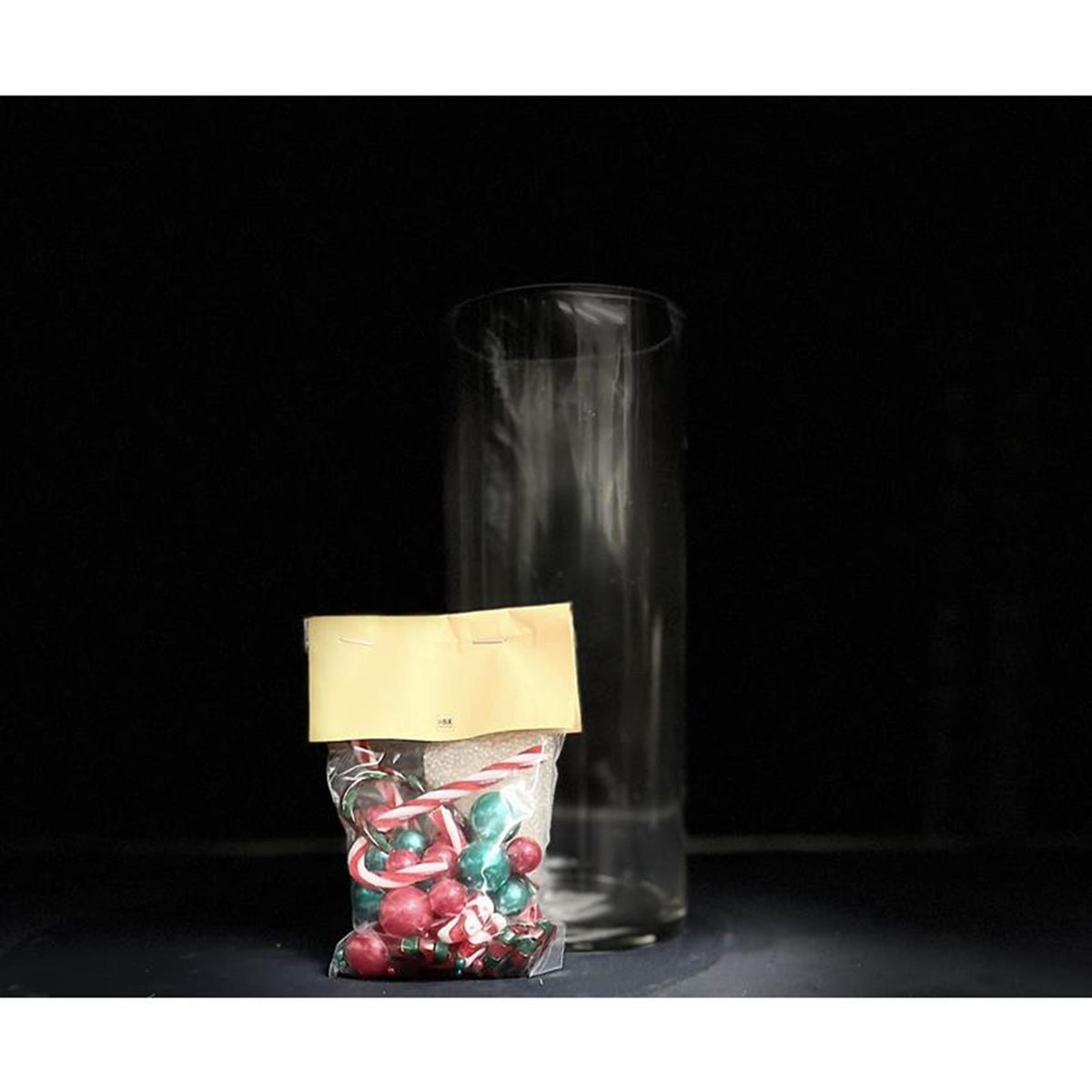 Hbx natural living vaas met deco waterparels x-mas cheer