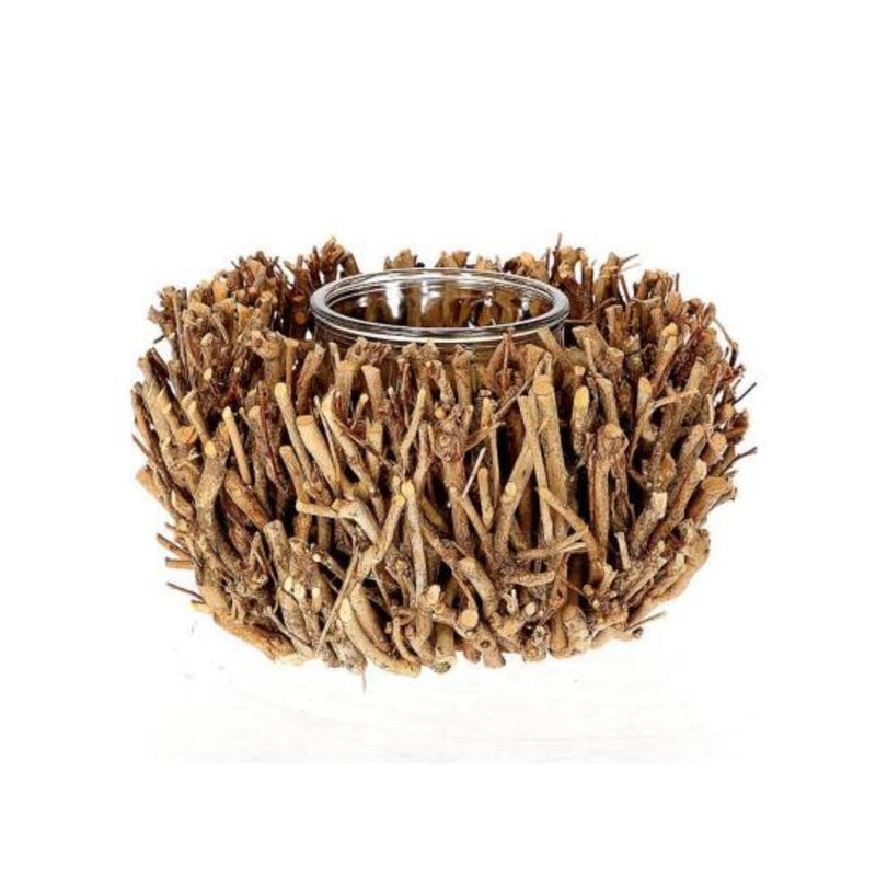 Hbx natural living theelichthouder tea branch d22h12