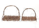 Hbx natural living decoratieschaal 2-delig natural mosire 26x14x21cm en 30x22x27cm