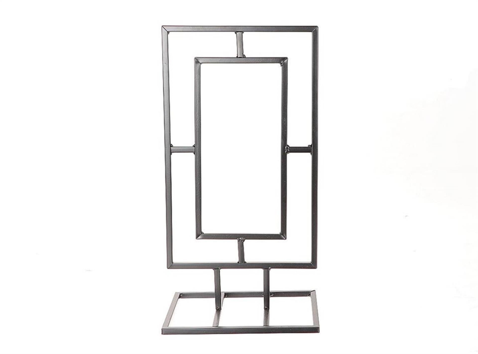 Hbx natural living frame metaal doppio recthoek 25x20x48cm zwart metaal