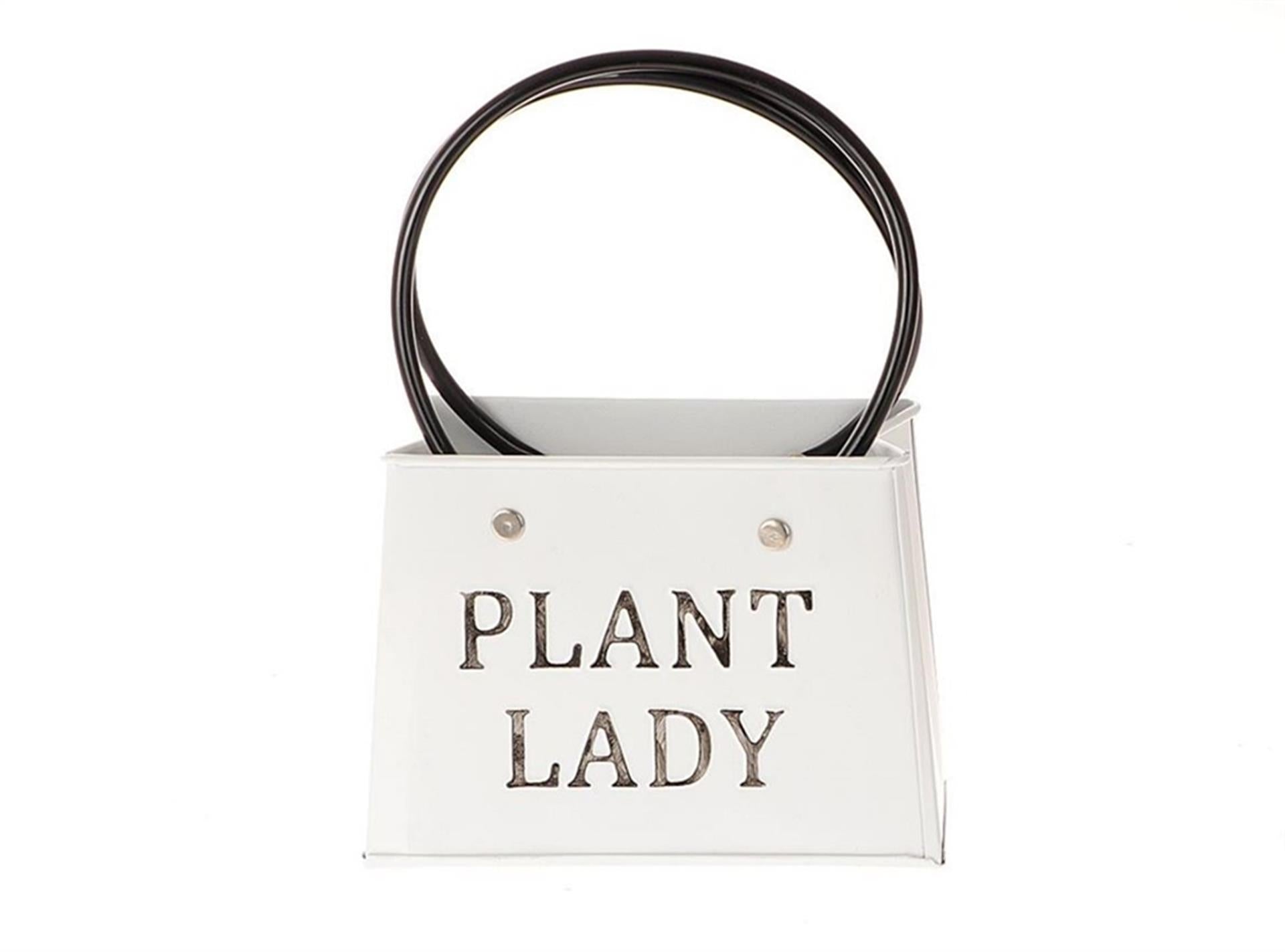 Hbx natural living hbx living planter plant lady metaal 13x14,5x11,5cm wit
