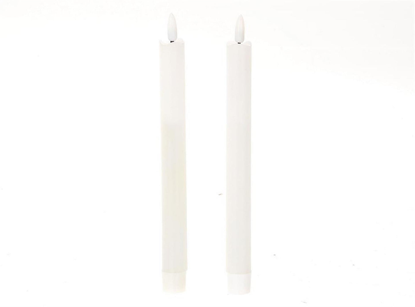 Hbx natural living led dinerkaarsset met vlam effect dia2x24,5cm wit