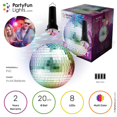 Partyfun lights disco bal 20cm led multi colour