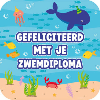 No brand zwemdiploma huldeschild | 6 stuks