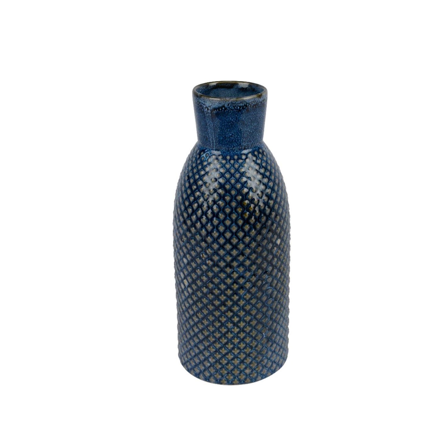 Decoris vaas porselein ø10.5xh26.5cm blauw