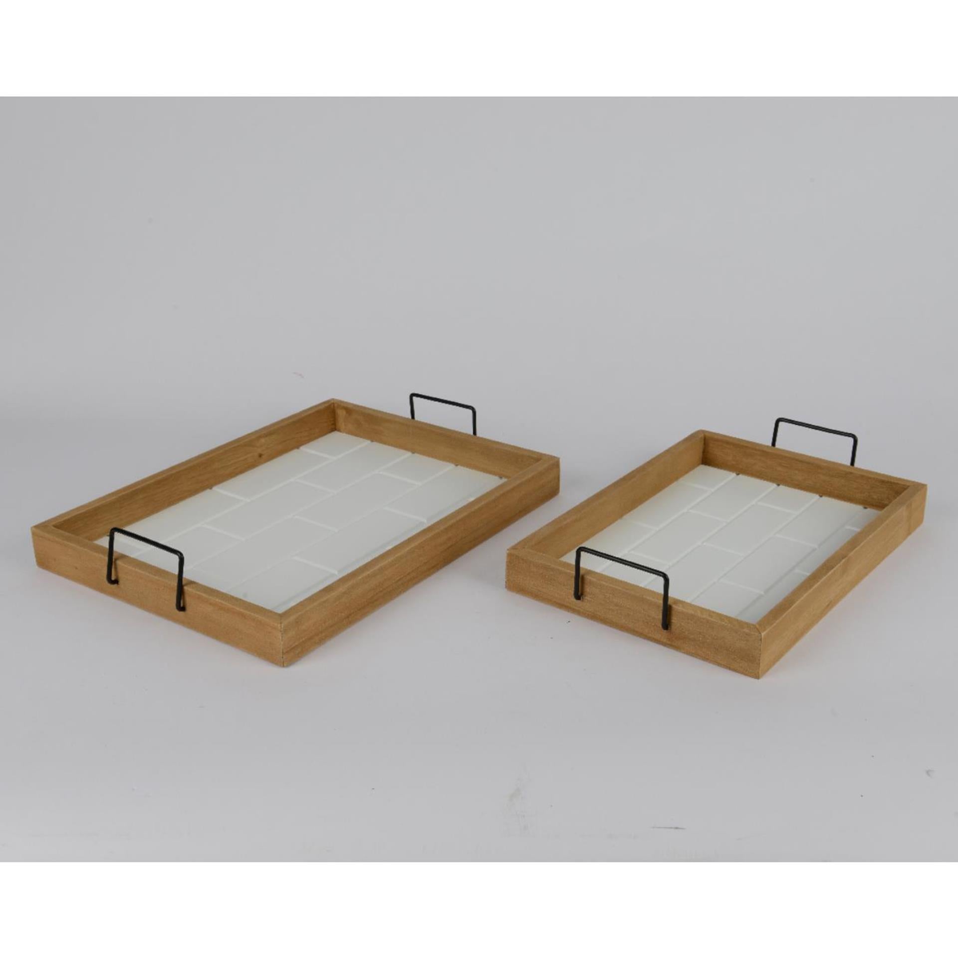 Decoris dienbladset 2-delig paulowniahout fsc 100% l41cm x b7cm x h30cm naturel