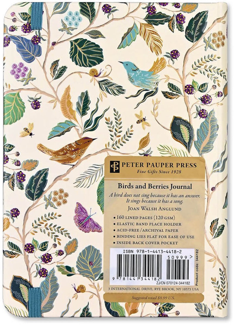 Peter pauper compacte notitieboek birds and berries