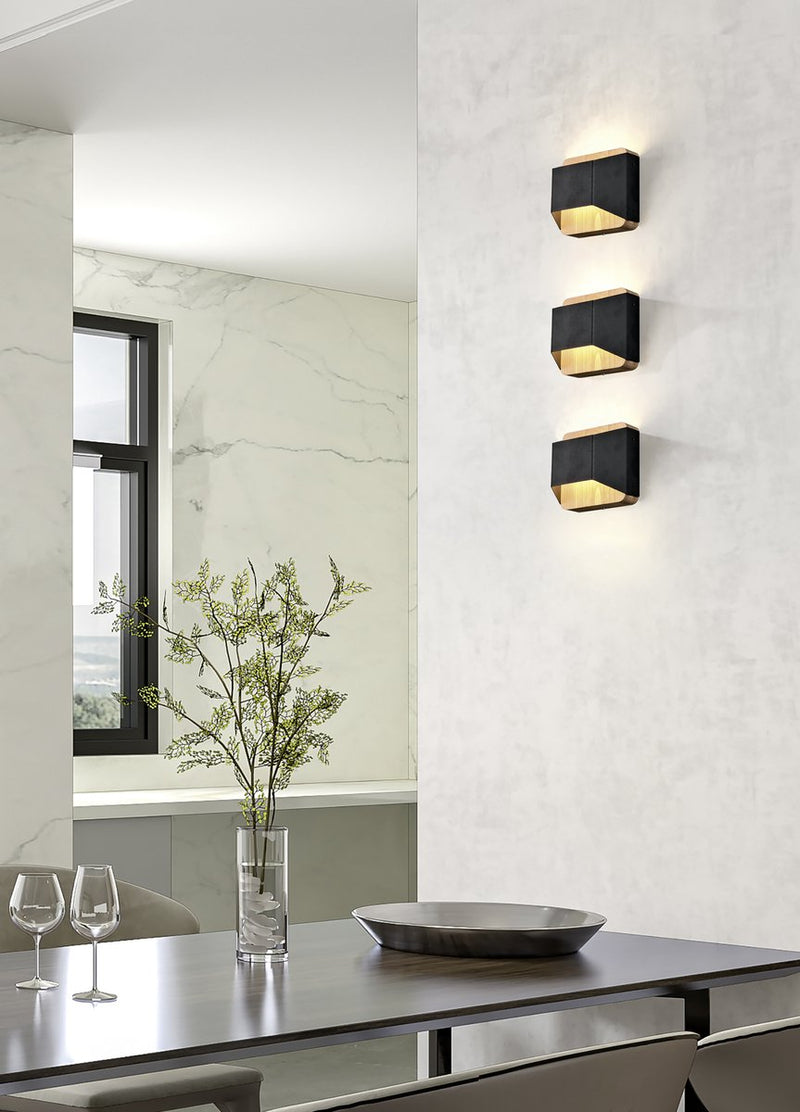 Trio arino - wandlamp - zwart mat - incl. 1x smd 4,3 w - osram lichtbron - verlichting omhoog en omlaag - dimbaar met schakelaar - wandmontage - lichtbron niet vervangbaar