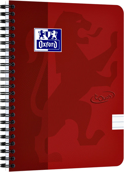 Oxford touch - schrijfblok - a5 - gelijnd - 140 pagina's - 90g - soft cover - rood