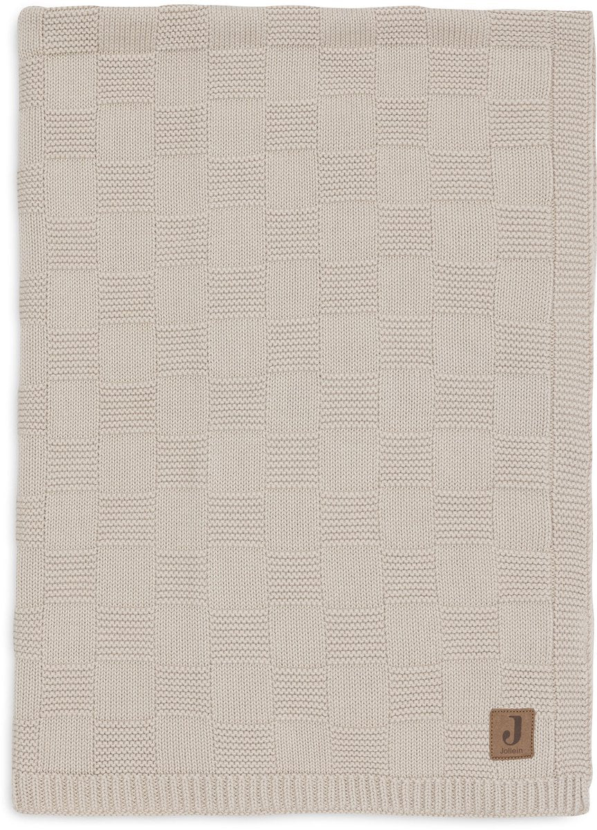 Jollein baby deken wieg - 75x100cm - box knit - warm sand