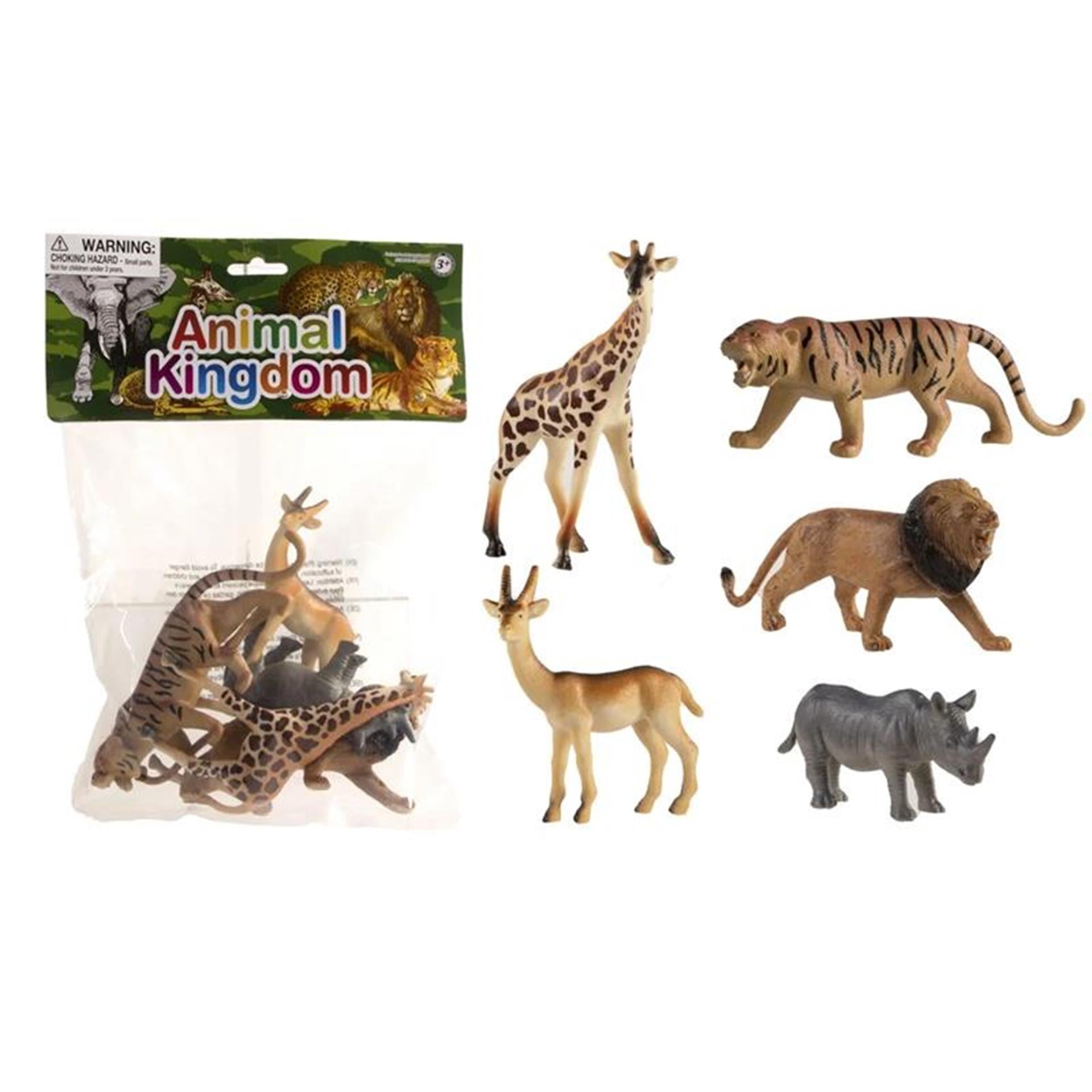 Animal kingdom wilde dieren 12-15cm zak a 5 stuks