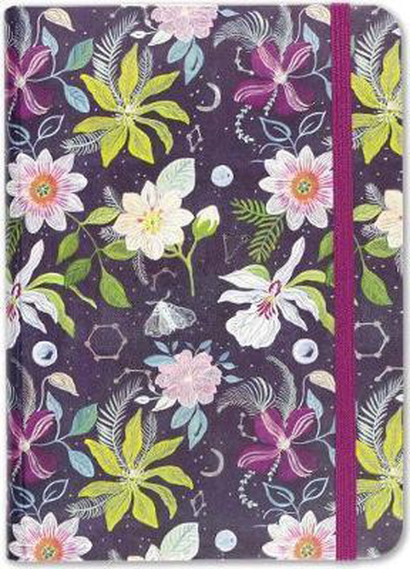 Peter pauper compacte notitieboek - celestial garden - met elastieksluiting - 13x18 cm