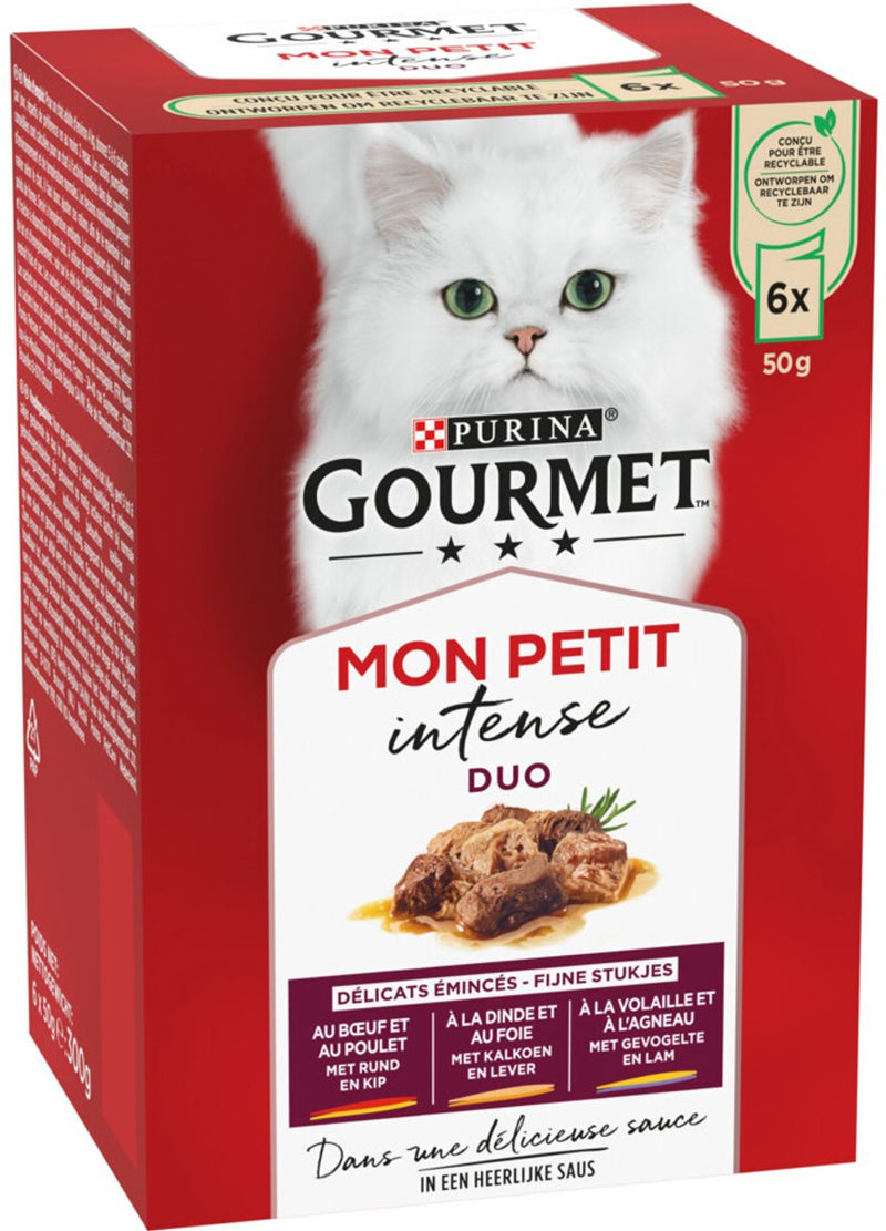 Gourmet mon petit intense - kattenvoer natvoer - duo vlees - 48 x 50 g