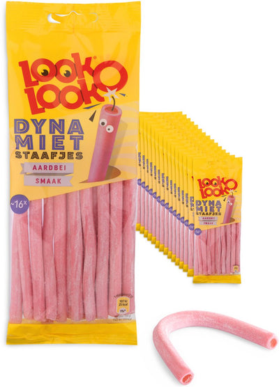 Look o look look-o-look dynamietstaafjes aardbei (15x 110gr)