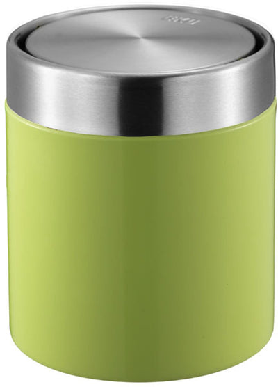 Eko - fandy tafelafvalbak 1,5 liter - steel stainless steel - lime groen, mat rvs - prullenbak