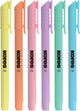 Kores tekstmarker high liner pastel, beitelpunt 3mm, set 6 stuks