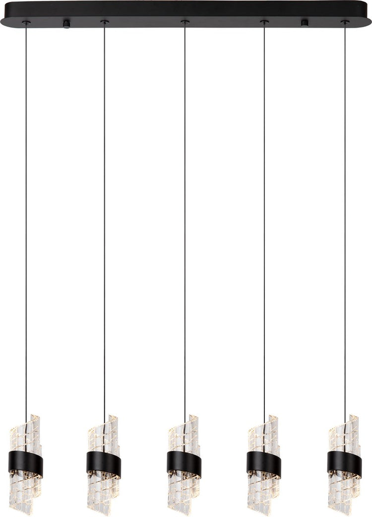 Lucide kligande - hanglamp - led dimbaar - 5x7,8w 2700k - zwart