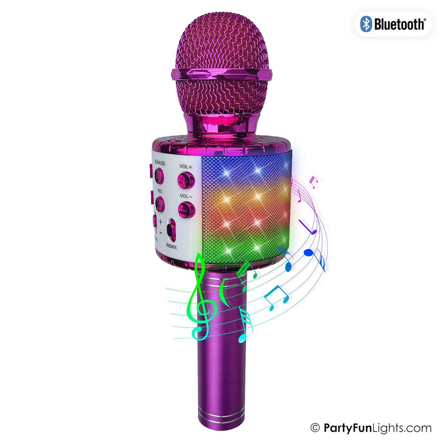 Partyfun lights karaoke mic party speaker roze 1200ma