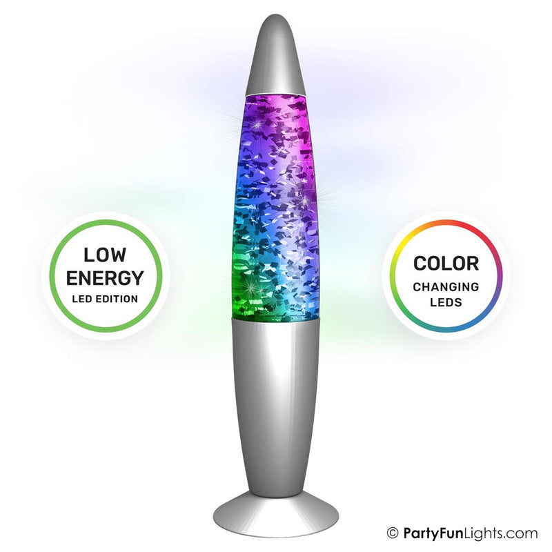 Partyfun lights lava lamp glitter led colour changing