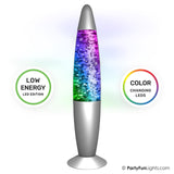 Partyfun lights lavalamp met glitter led h34cm - afbeelding 1