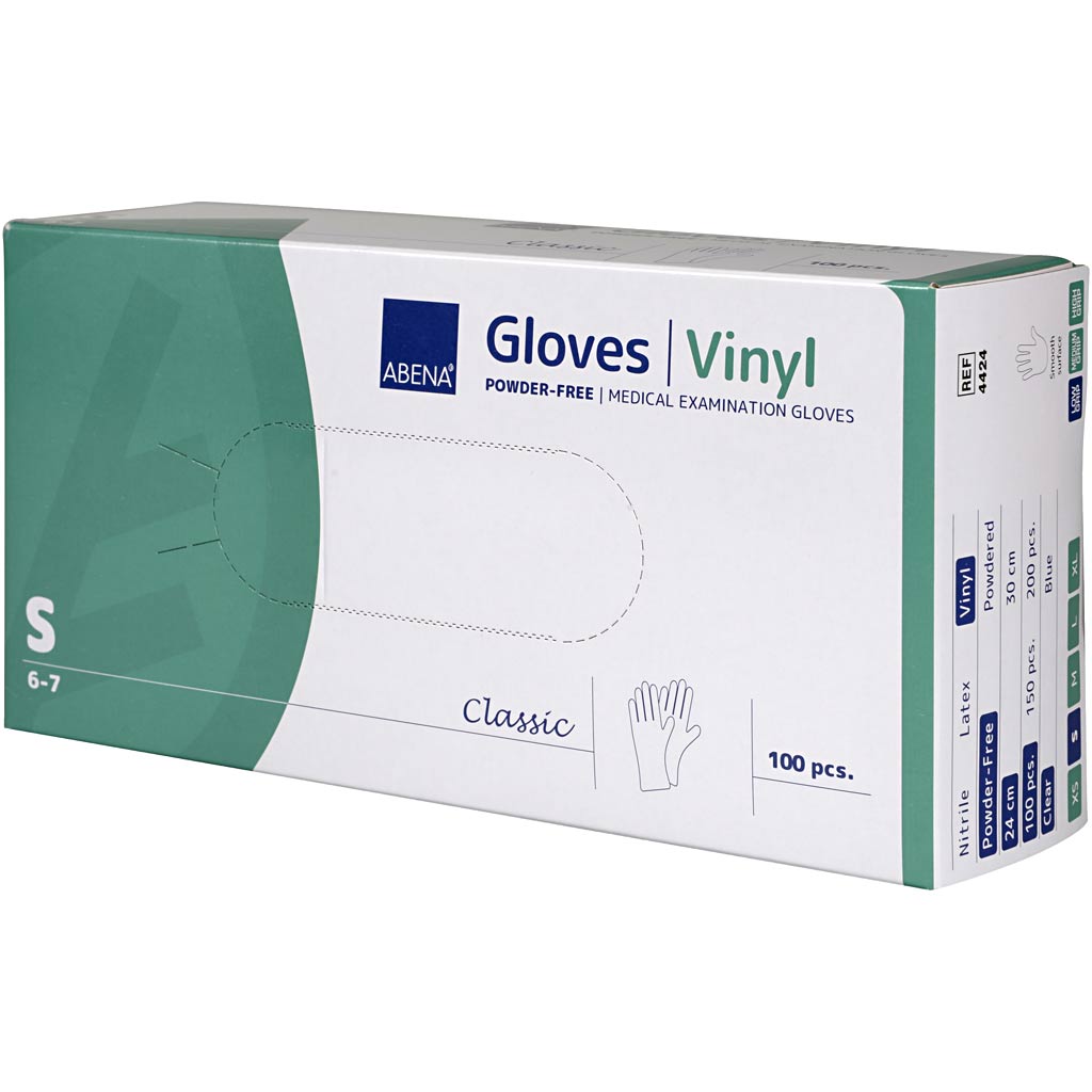 Abena poedervrije vinyl handschoenen maat small 100 stuks