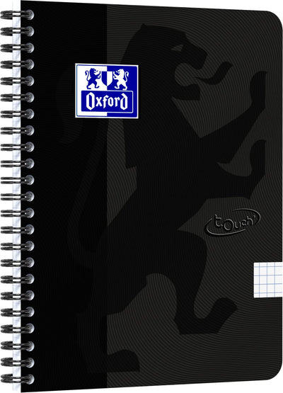 Oxford touch - schrijfblok - a5 - geruit - 140 pagina's - 90g - soft cover - zwart